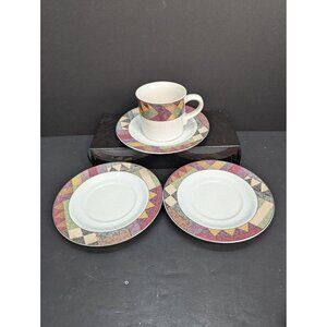 Studio Nova Palm Desert Y 2216 Flat Coffee Cup with Saucer Plus 2 Extra Saucer